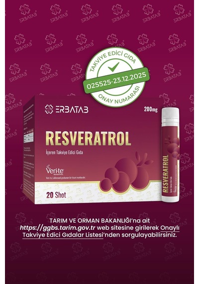 Resveratrol Shot 200 Mg 20 Shot Ahududu Aromalı Takviye Edici Gıda