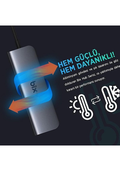 Tr Bx07hb Usb-c Hub 4x Usb 3.0 Pd Şarj 5gbps Mac Windows Uyumlu Alüminyum Çoklayıcı Gri Adaptör Hub