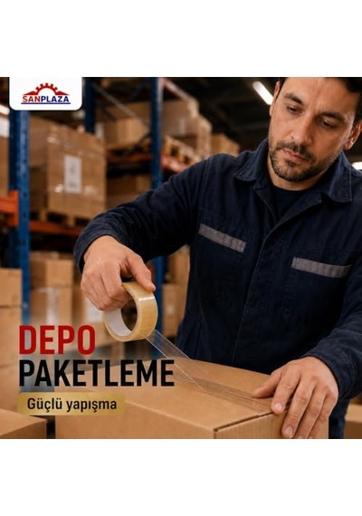Şeffaf Hotmelt 2 Adet Koli Bandı 45 Mm X 100 Mt Güçlü Yapışkanlı Paketleme Ambalaj Bandı 10