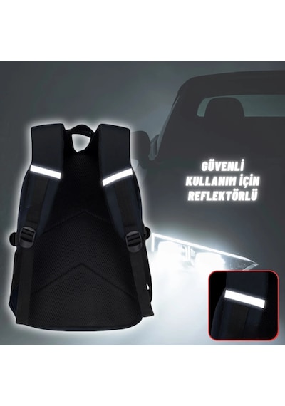 Erkek Çocuk İlkokul Anaokul Sırt Çantası Çok Bölmeli Ergonomik Yeni Nesil Tasarım Sırt Çantası Siyah