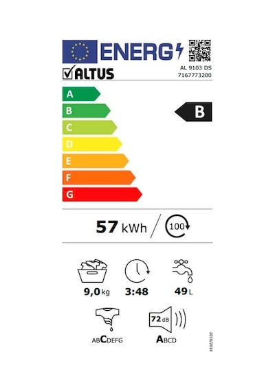 Altus AL 9103 DS 1000 Devir 9 KG Çamaşır Makinesi