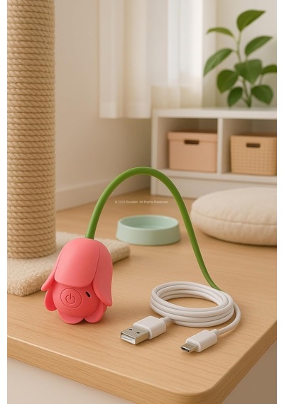 Akıllı İnteraktif Kedi Oyuncağı, Lale Şeklinde Usb Şarjlı Otomatik Hareket Eden Silikon Saplı Eğlenceli Oyun Cihazı, Kediler İçin Evde Egzersiz Ve Eğitim Amaçlı