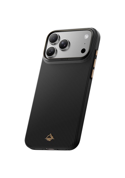 İphone 18 Pro Uyumlu Kılıf M-safe Şarj Özellikli Raptic Aramid Skin Reynis Serisi Karbon Kapak Siyah