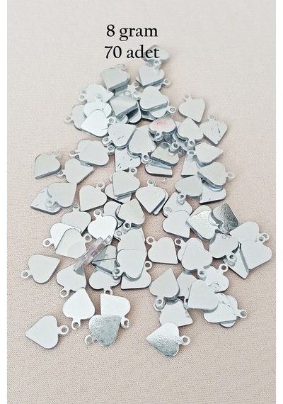 Oya Abiye Bileklik Kolye Pleksi Metalik Plastik Pul Gümüş Renk 8 Gram 70 Adet - Bnc530