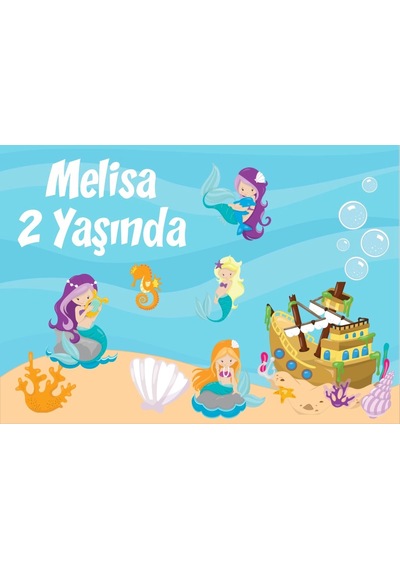 Deniz Altı Temalı Doğum Günü Afişi 100x150 Cm