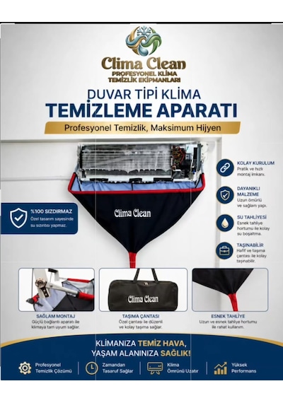 Clima Clean Duvar Tipi Klima Temizleme Aparatı - Tüm Duvar Tipi Klimalara Uyumlu