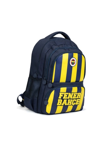 Fenerbahçe Dört Bölmeli Erkek Çocuk Fenerbahçe Yazılı Mavi - Sarı Okul Sırt Çantası - 70013 Çok Renkli