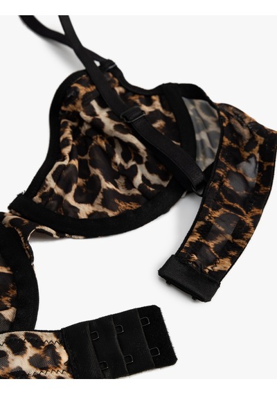 Koton Leopar Balenli Sütyen Tül Dolgusuz Leopar Desenli 5wlk10093mk Çok Renkli