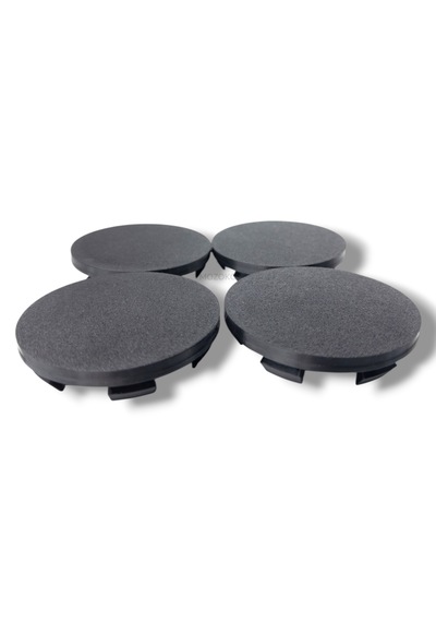 4'lü Set 75 Mm Dış Çap 70 Mm İç Çap Siyah Logosuz Jant Göbeği Kapağı