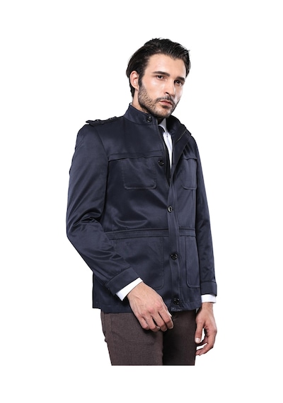 Wessi Mevsimlik Desensiz Lacivert Erkek Ceket Lacivert