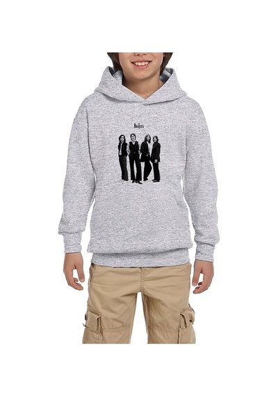Zepplin Giyim The Beatles Grup Gri Çocuk Kapşonlu Sweatshirt Gri