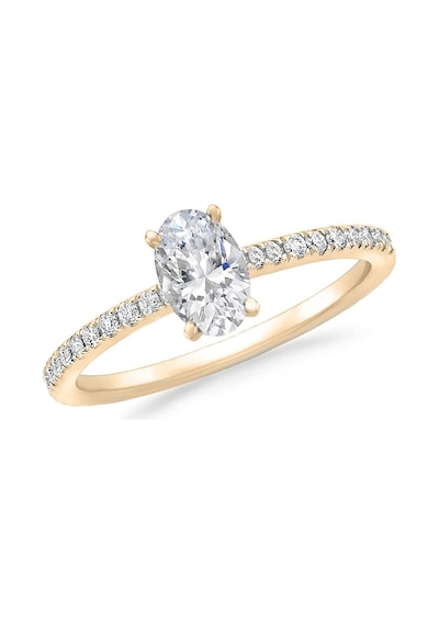 Engingold Rose Altın Oval Tektaş Yüzük 14k Ay13899