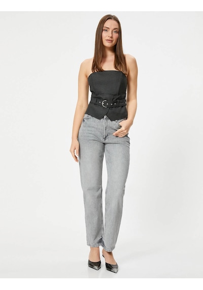 Koton Kadın Jean Pantolon Gri 4sal40338md 25ky59t01626 Y5906 Gri