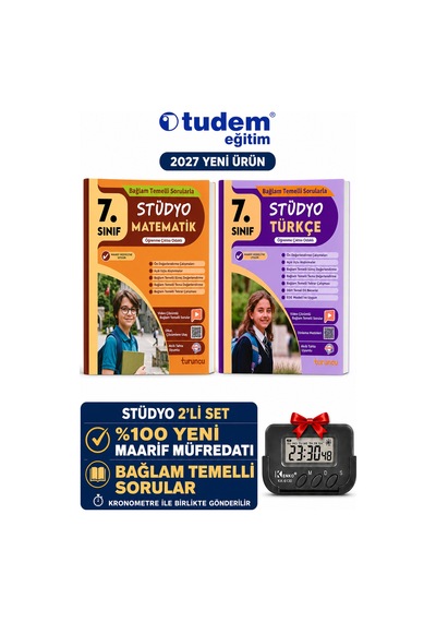Tudem 7.sınıf 2027 Stüdyo Matematik-türkçe Bağlam Temelli Maarif Müfredat Soru Bankası