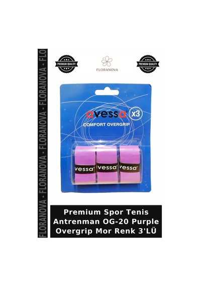 Premium Spor Tenis Antrenman Og-20 Purple Overgrip Mor Renk 3'lü