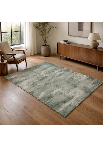 Kartela Halı Vintage Halı Kaymaz Taban Makinede Yıkanabilir Halı Adaçayı Yeşili - 100 X 150 Cm