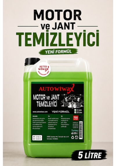 Auto Wiwax Profesyonel 5 Litre Motor Temizleyici Ve Jant Temizleyici Güçlü Yağ Sökücü