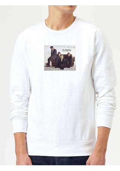 The Cranberries Baskılı Beyaz Erkek Örme Sweatshirt