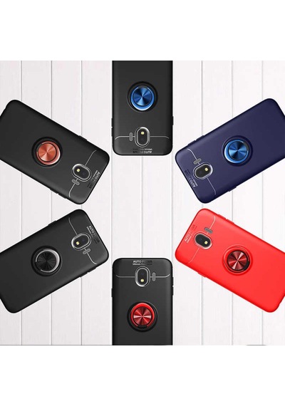 Samsung Uyumlu Galaxy J4 Kılıf Yüzüklü Magnetli Ravel Case