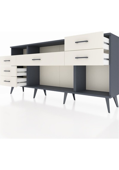 Arges Konsol 2 Raflı 6 Çekmeceli 176x30x83 Antrasit-aytaşı/aytaşı Aytaşı/aytaşı Arges Konsol 2 Raflı 6 Çekmeceli 176x30x83 Antrasit-aytaşı/aytaşı Aytaşı/aytaşı