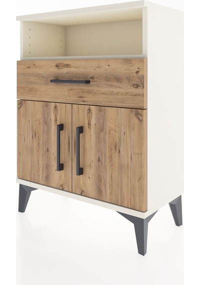 Arges Komodin 2 Raflı Tek Çekmeceli 2 Kapaklı 60x30x80 Aytaşı-çam Aytası