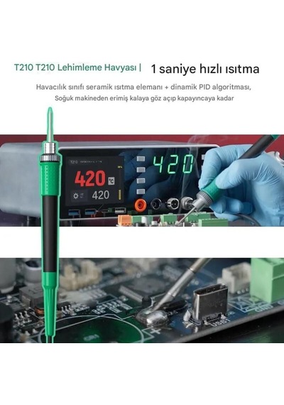 Tbk-219 4'ü 1 Arada Dc Güç Kaynağı Ve C210 Kalem Havya İstasyonu 20v 5a