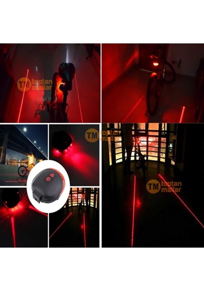 Skyhawk Güvenlik Şeritli Bisiklet Lazer Led Stop Lambası 7 Fonksiyonlu Siyah