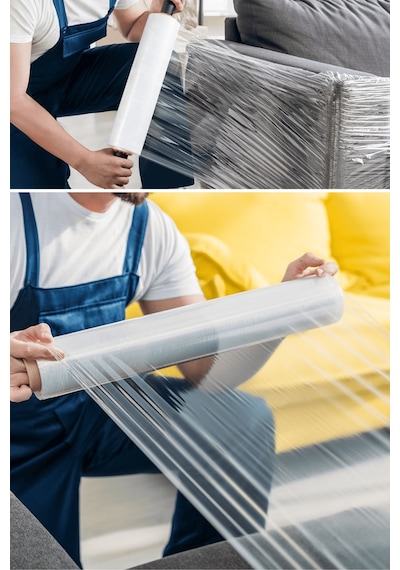 El Tipi Mobilya Eşya Koli Palet Paket Taşıma Taşınma Sarma Koruma Streç Film 50 Cm X 100 M 17 Mikron