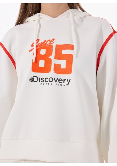 Discovery Expedition D5sl-swt3570 Kırık Beyaz Kapüşon Yaka Relaxed Baskılı Kadın Sweatshirt Discovery Expedition D5sl-swt3570 Kırık Beyaz Kapüşon Yaka Relaxed Baskılı Kadın Sweatshirt