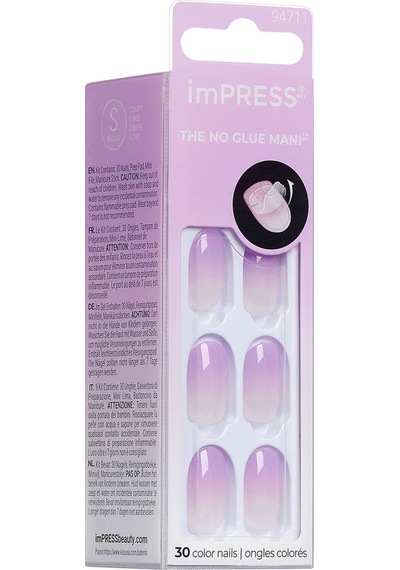 İmpress Color Kendinden Yapışkanlı Takma Tırnak Kısa Ombre Mor