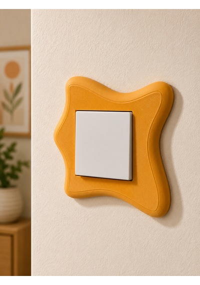 Modern Dekoratif Anahtar Çerçevesi Dalgalı Işık Düğmesi Süsü Minimal Ev Dekoru