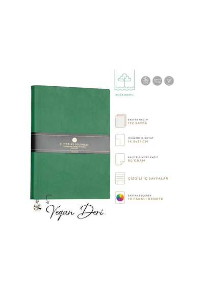 Smyth Classic Esnek Kapak Çizgili Defter, 14.8x21 Cm -yeşil