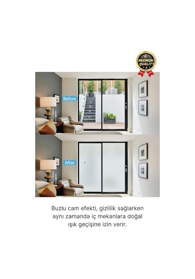 Uv Engelleyici İçeriyi Göstermeyen Yapışkan İz Bırakmaz Ofis Ev Buzlu Cam Filmi 5 Mt X 60 Cm Diğer