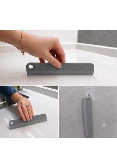 Mutfak Ve Banyo Tezgah Silecek, Esnek Silikon, Vantuz Askılı, Çok Amaçlı Kullanım, Gri Oto Ve Ev Pencere Cam Çekp Diğer