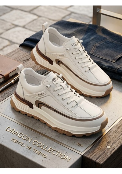 Dragon Heart Erkek Kışlık Su Geçirmez Kaydırmaz Ortopedik Hafif Taban Sneaker Beyaz