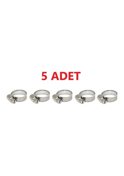 5 Adet Paslanmaz Hortum Kelepçesi. 16-25mm. Aısı304