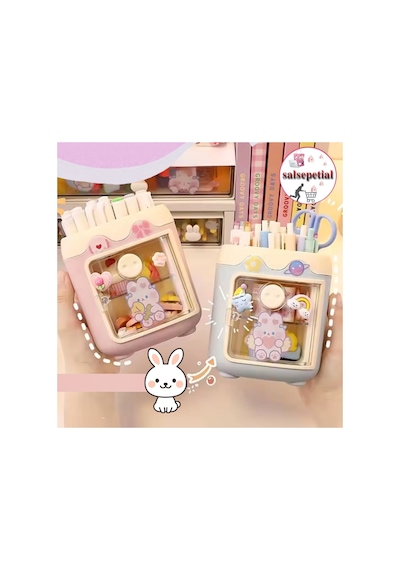 Kawaii Sevimli Kalem Kutusu Masaüstü Kalemlik Kawaii Kapaklı Kalem Kutusu Masa Üstü Organizer Mavi Kapaklı