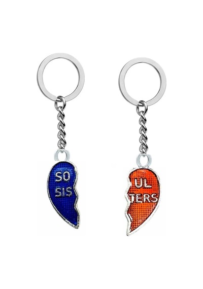 Soul Sisters Ruh Kardeş Yazılı İkili Çift Kalp Şeklinde Arkadaşl Çok Renkli