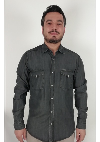 Tousus Slim Fit Kot Erkek Gömlek Slm-2004-tss Gri Tousus Slim Fit Kot Erkek Gömlek Slm-2004-tss Gri