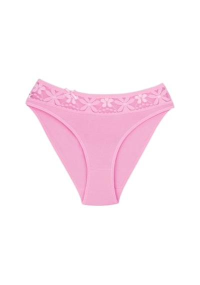Ceylanoğlu Kadın Likralı Beli Dantelli Bikini Külot C-131 (4 Pake