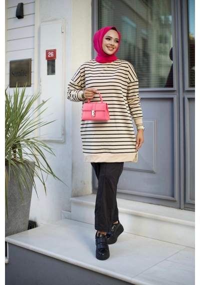 Hira Life Fashion Kadın Tesettür Giyim Bisiklet Yaka Ve Ön Çizgili Dokuma Uzun 2 İplik Tunik İkili Takım Siyah Siyah Hira Life Fashion Kadın Tesettür Giyim Bisiklet Yaka Ve Ön Çizgili Dokuma Uzun 2 İplik Tunik İkili Takım Siyah Siyah