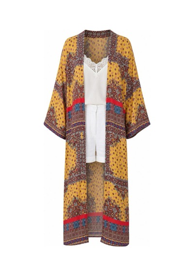 Lila Mare Pamuk Kimono Renkli Renkli
