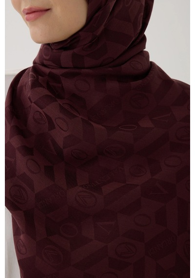 Valentino Orlandi Logo Serisi Monogram Şal - 06244 Bordo