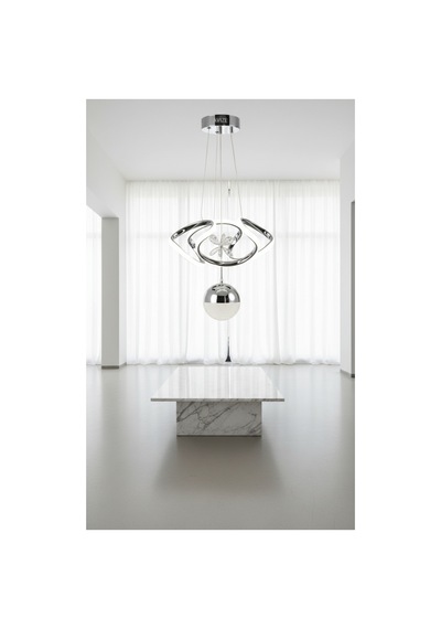 Lzy Avize Store Modern Krom Cam Avize Yatak Odası - Hol - Salon Gri Gri