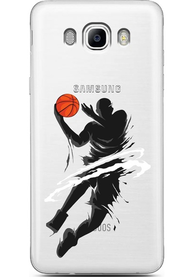 Samsung Uyumlu J7 2016 Basketbolcu Tasarımlı Süper Şeffaf Telefon Kılıfı Çok Renkli