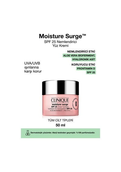 Moisture Surge Spf25 Güneş Koruması İle Cildi Derinlemesine Nemlendirici Ve Koruyucu Krem 50 Ml