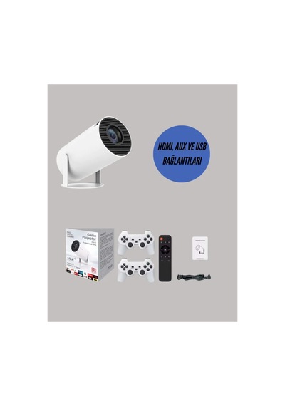 Portatif 4k Projeksiyon 4.000 Uygulama, Kablosuz Yansıtma Ve Bluetooth 5.0 Yeni Nesil Çok Renkli