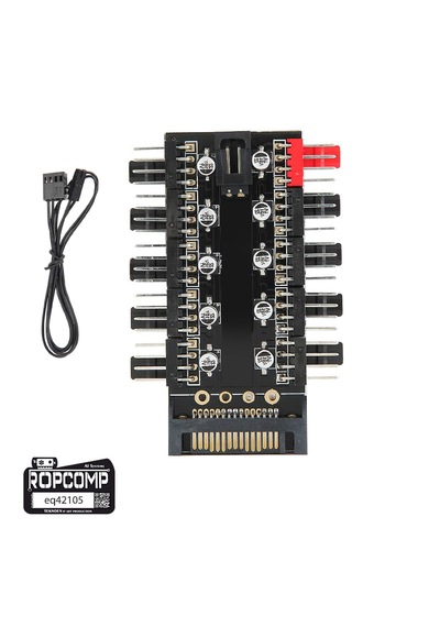 Ropcomp 10 Port Fan Power Hub Sata Güçlü Pwm Switch Çoklayıcı