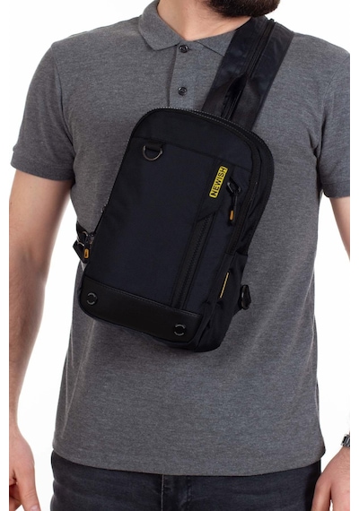 Newish Polo Tek Kol Çapraz Göğüs Omuz Sırt Çanta-body Bag Siyh Sr Siyah - Sarı