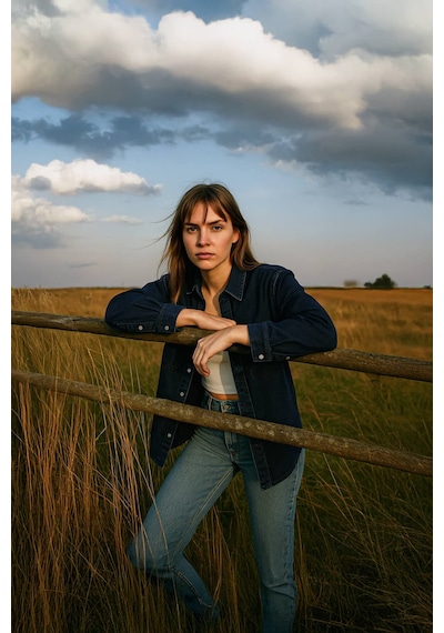 Banny Jeans Kadın Oversize Jean Gömlek Lacivert